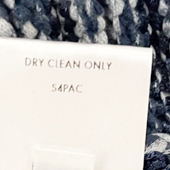 Eileen Fisher Small Crochet Short Sleeve Sweater in Indigo Blue - Picture 6 of 6